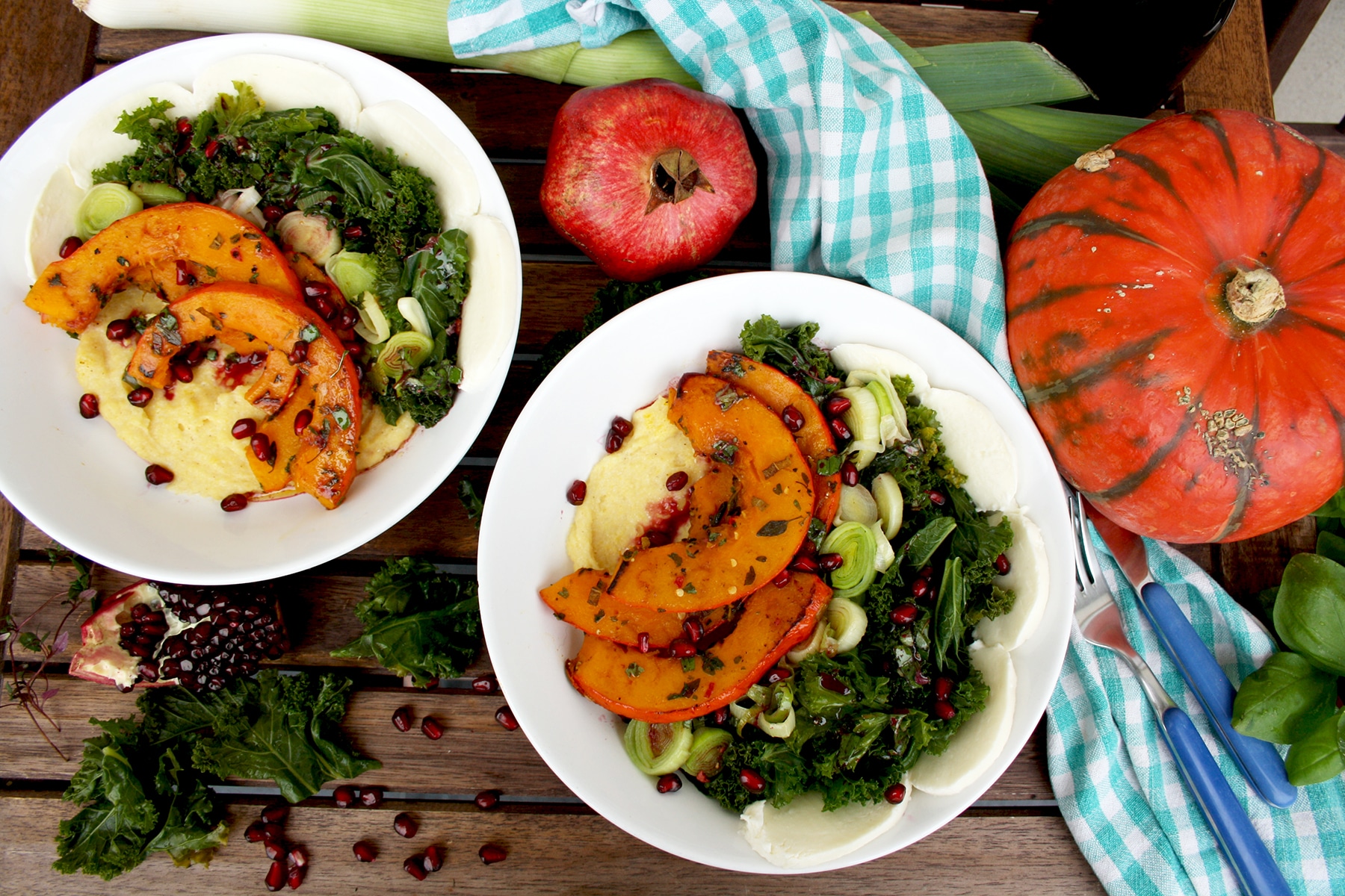 pumpkin and kale with creamy polenta + 14 more meatless monday