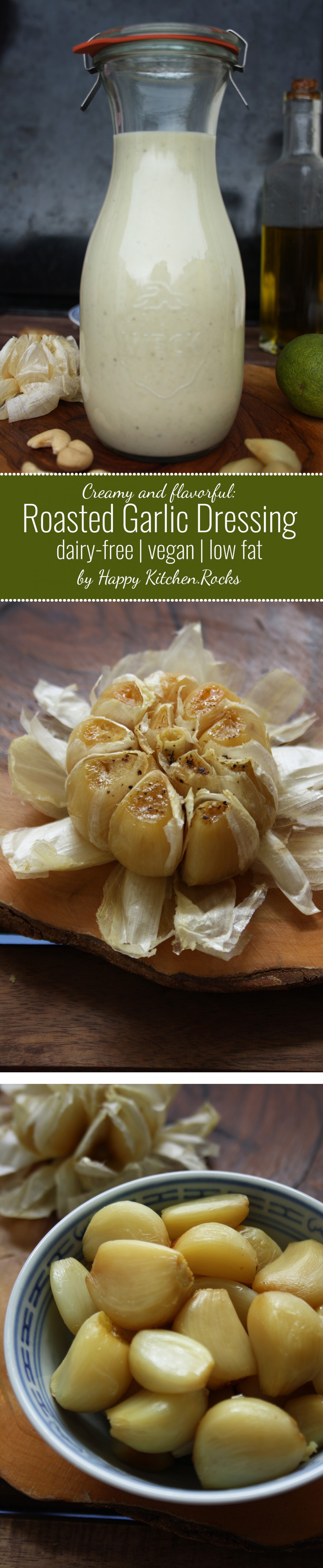 Roasted Garlic Dressing • Happy Kitchen.Rocks