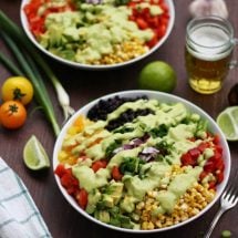 Vegan Mexican Chopped Salad with Avocado Dressing