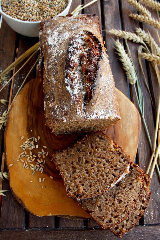 Whole Grain Spelt Bread - bake your own healthy organic whole grain spelt bread with minimum ingredients. A recipe from Germany, the land of bread! 