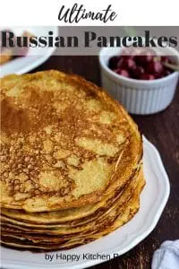Russian Pancakes Recipe Pinterest Image