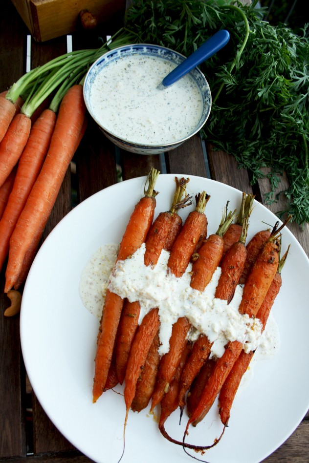 Roasted Carrots with Indian Spices on a Plate