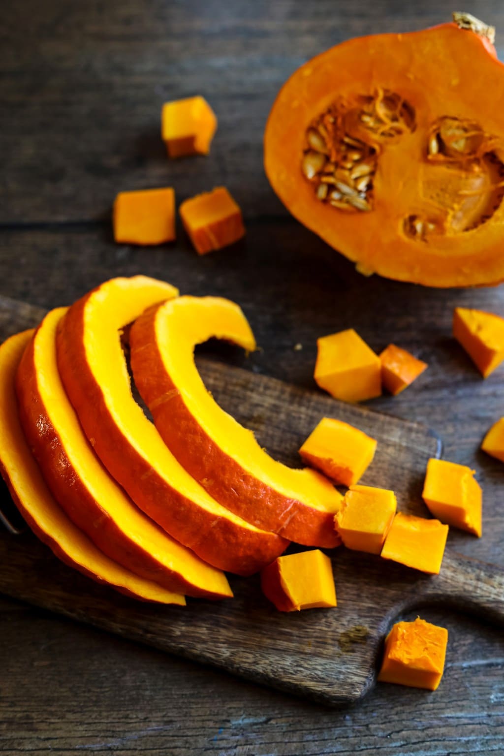 Kale Pumpkin Salad with Feta and Pesto Dressing • Happy Kitchen