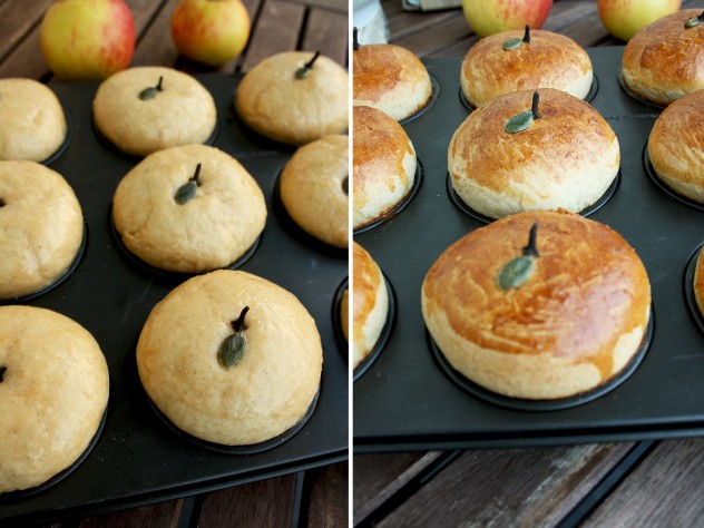 Russian Apple Cinnamon Cupcakes: Tasty and adorable Russian yeast cupcakes with apples, cinnamon and apple pie spices. Great alternative to usual cupcakes