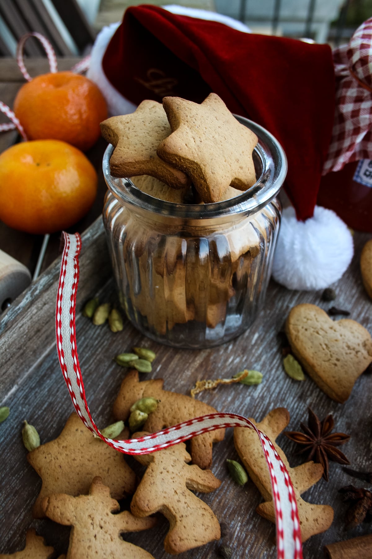 German Star-Shaped Christmas Cookies in a Jar.