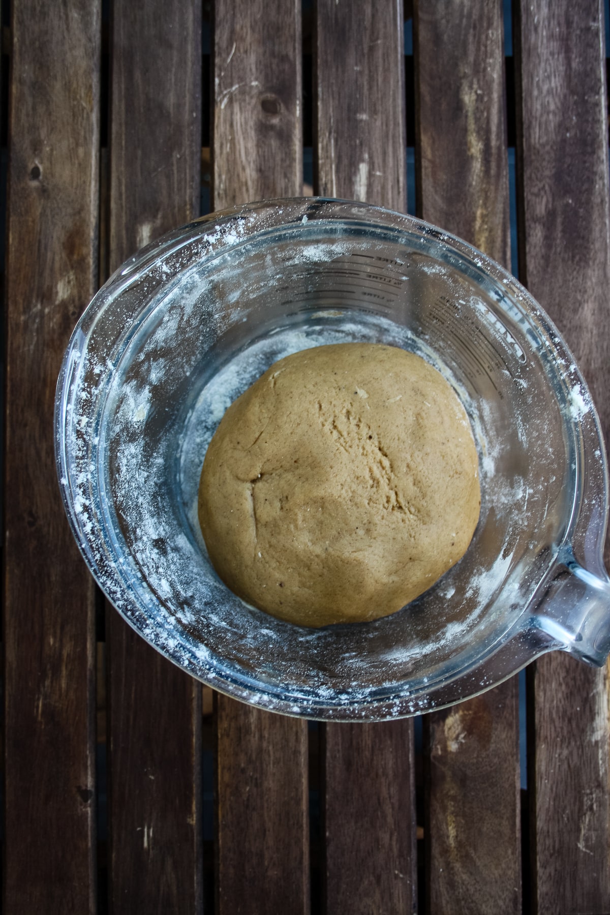 Lebkuchen Dough in a Glass Bowl.