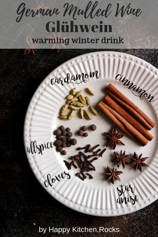 Spices for German Mulled Wine Gluhwein Collage with Text Overlay