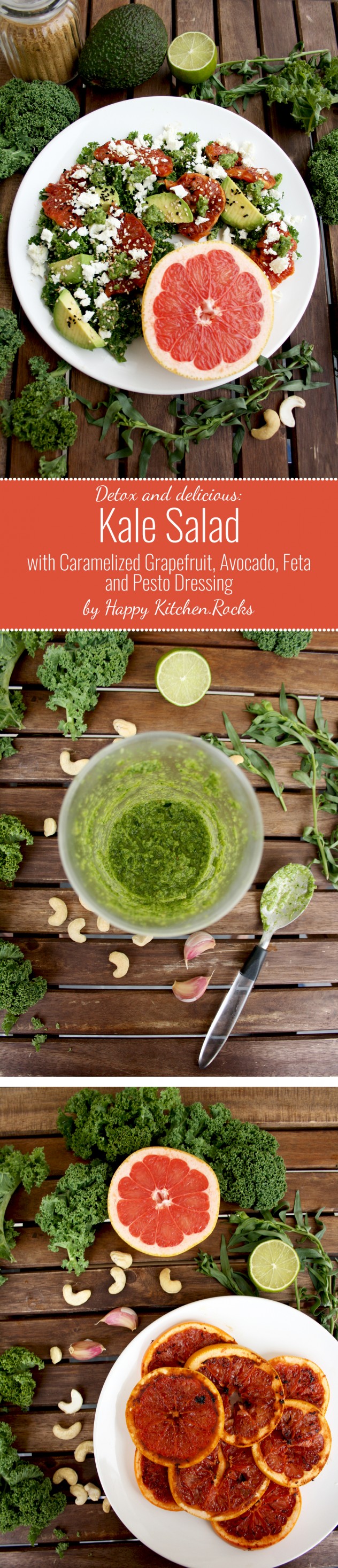 This detox kale salad with pesto dressing is designed to revitalize you and to make you feel good! It's also delicious, refreshing and easy to make.