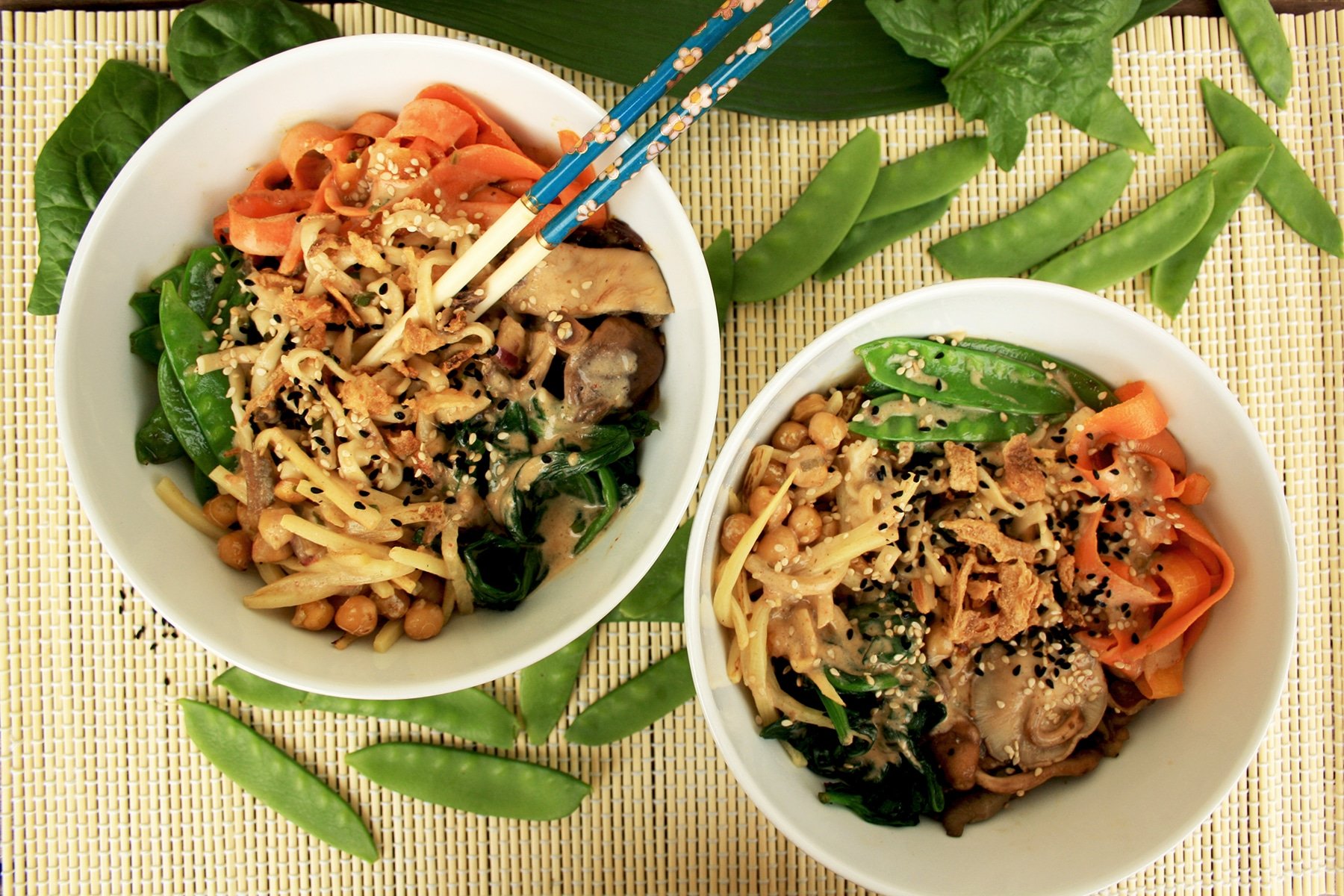 Asian Veggie Noodle Bowls • Happy Kitchen