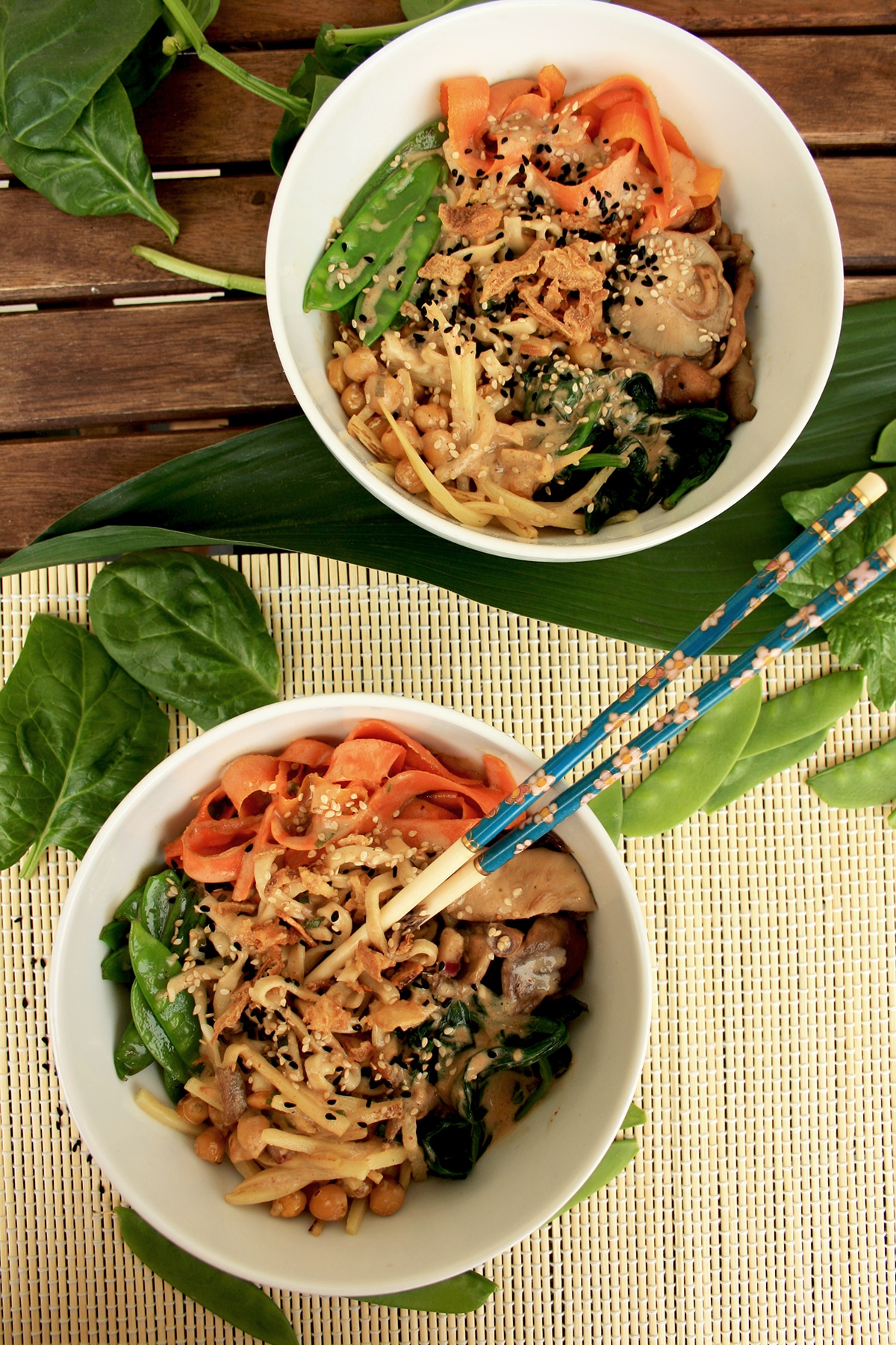 Asian Veggie Noodle Bowls • Happy Kitchen