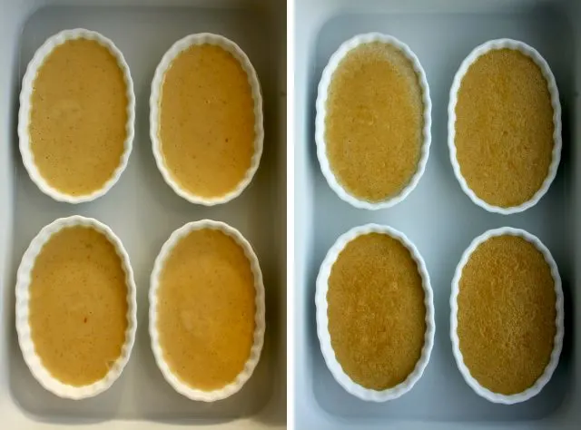 Blood Orange Crème Brûlée in the Process Step Four