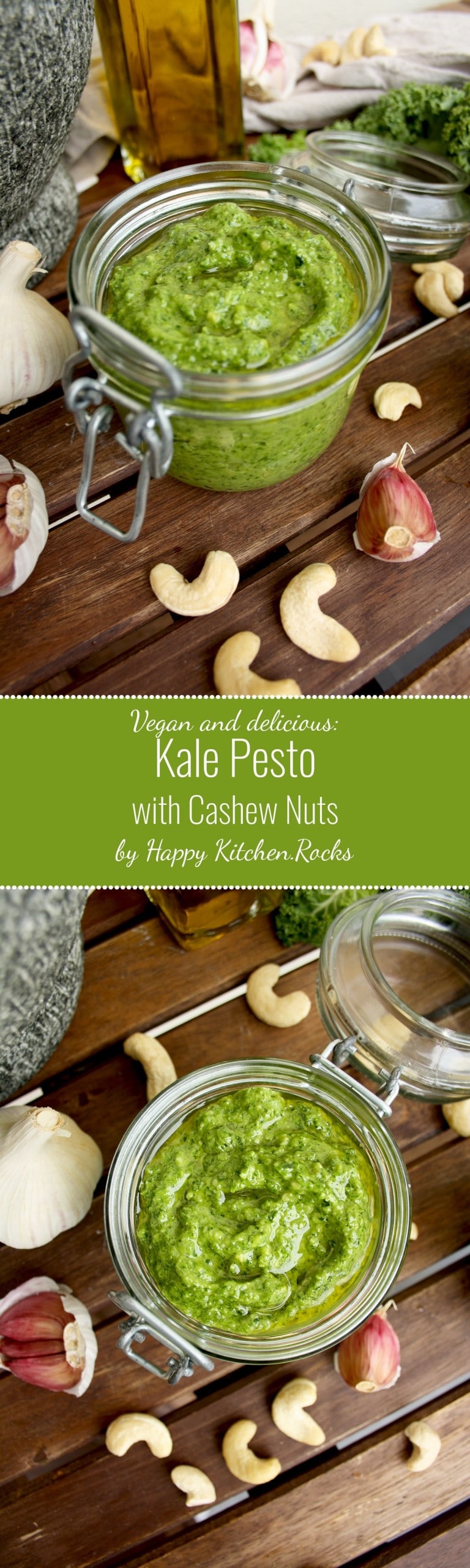 Vegan Kale Pesto with Cashew Nuts • Happy Kitchen