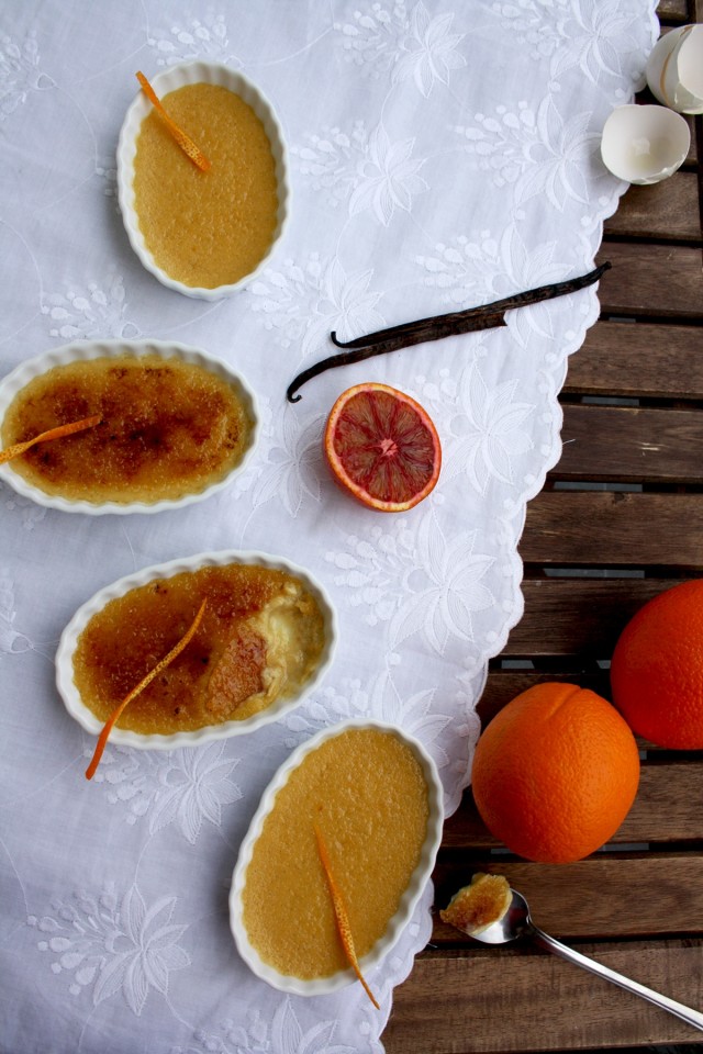 Blood Orange Crème Brûlée - Served to the Table