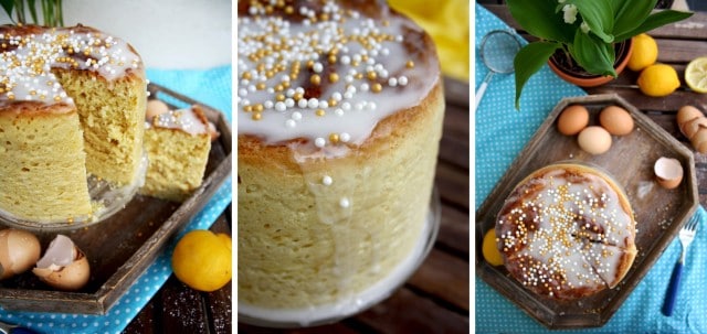 Kulich - Sweet Russian Easter Bread - Festive Collage of Three Vertical Images