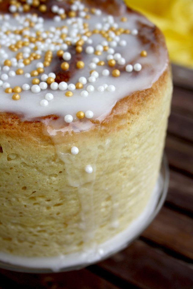 Kulich - Sweet Russian Easter Bread Delicious Closeup on the Side of It