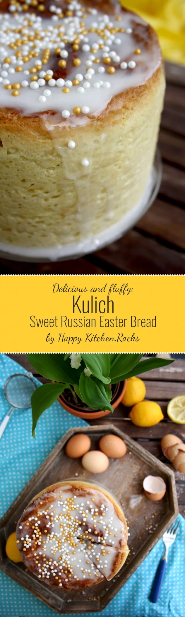 Russian Kulich (sweet Easter bread) is fluffy, fragrant, soft and aromatic. This recipe is healthier and less time-consuming than the original. This kulich doesn't go stale for more than 10 days!