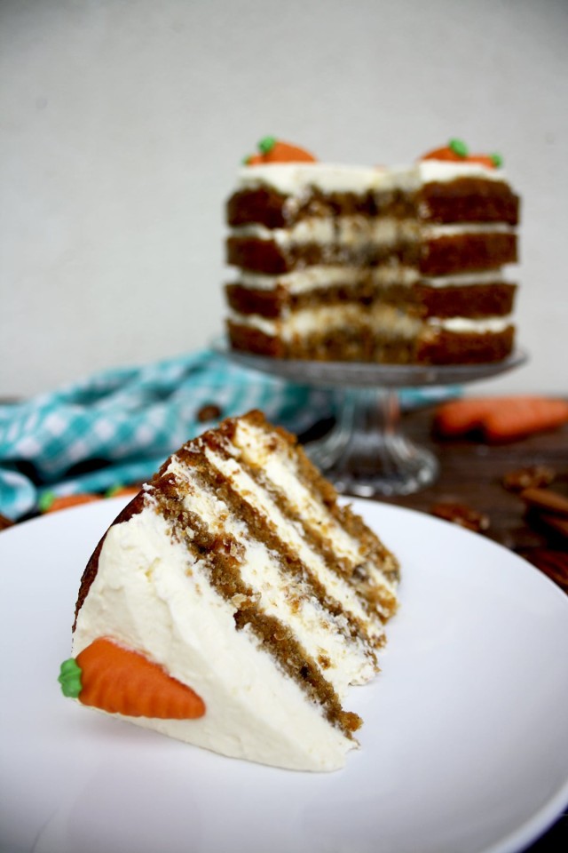 Super Moist Carrot Cake with Vanilla Cream Cheese Frosting - Focus on One Piece