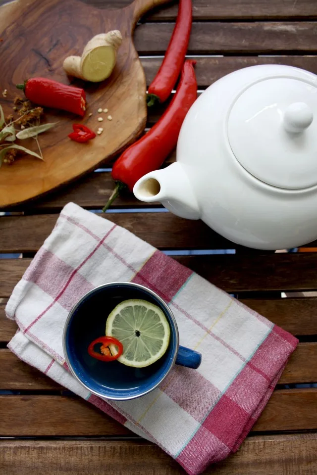 Natural Flu Remedy: Magic 4-Ingredient Tea Beautiful Overhead Shot