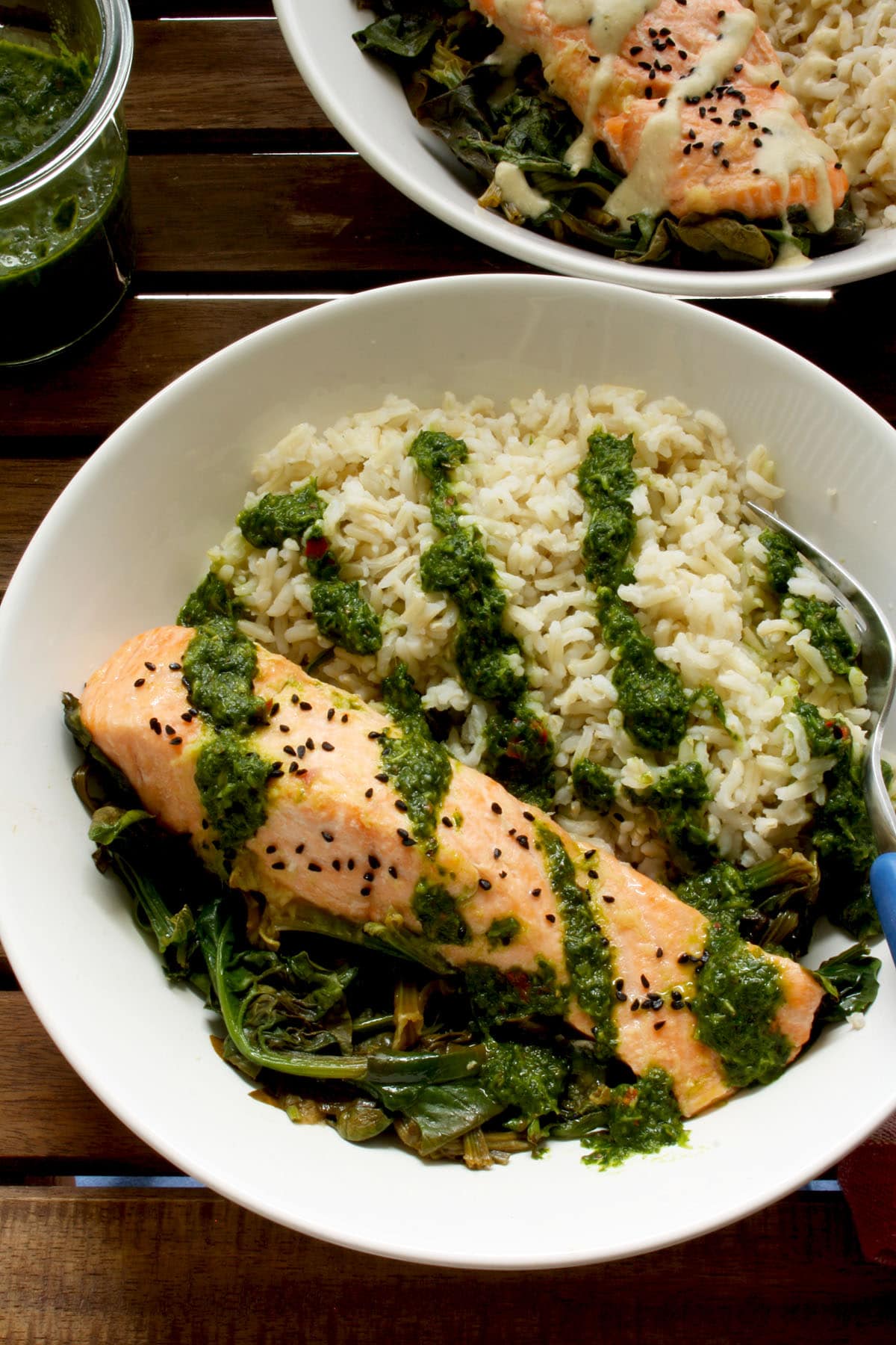 Easy Parchment Salmon with Spinach • Happy Kitchen