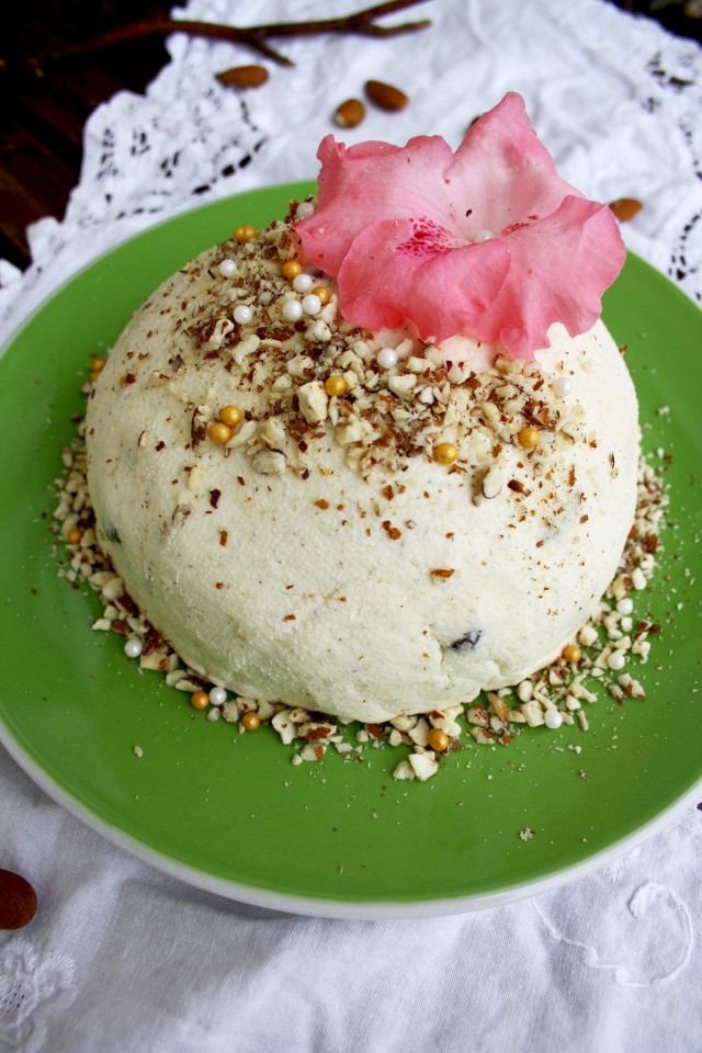Healthier Russian Easter Paskha with a Pink Beauty on Top