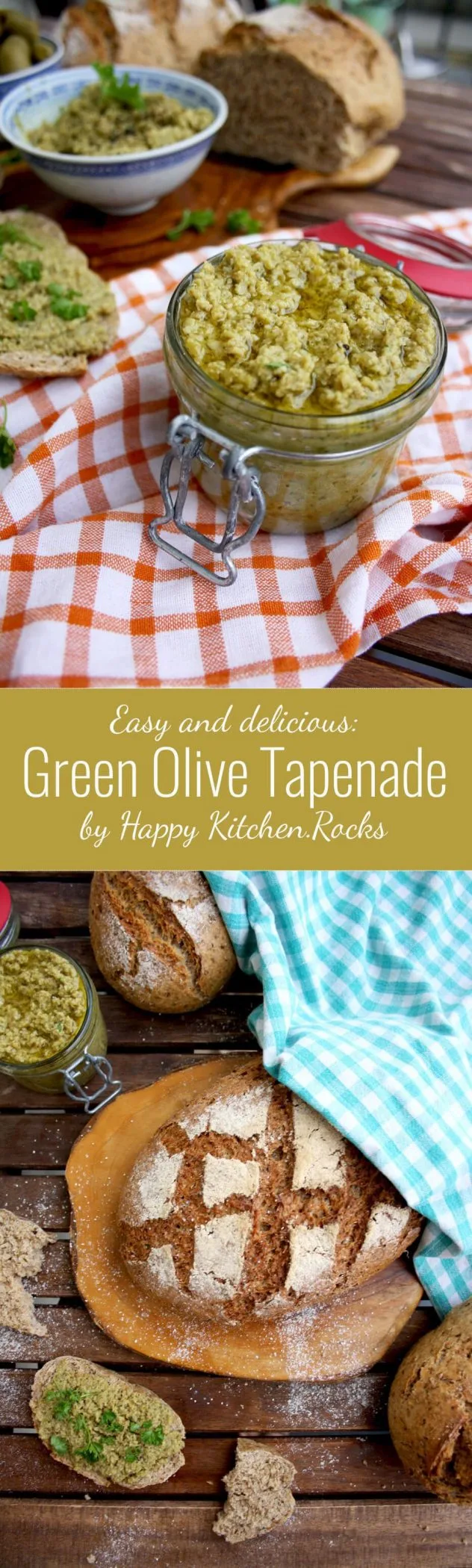 Easy, healthy and delicious Mediterranean green olive tapenade makes an amazing bread spread and vegetable dip. 10-minute vegan recipe.