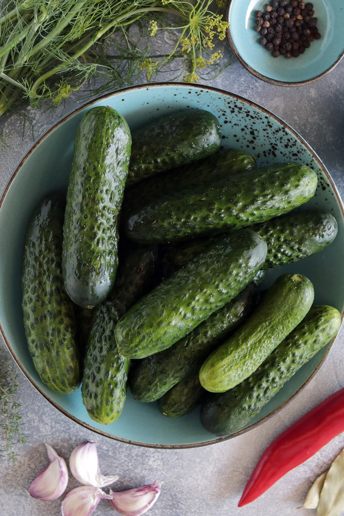 Cucumbers for Russian pickles