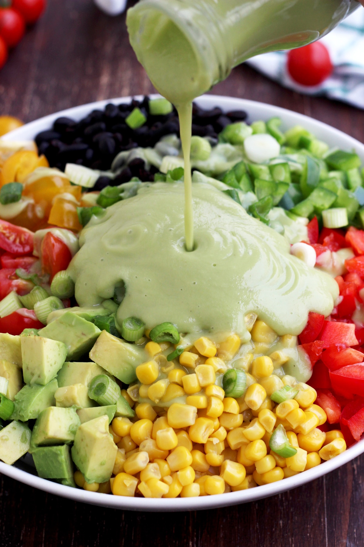 Vegan Mexican Chopped Salad with Avocado Dressing