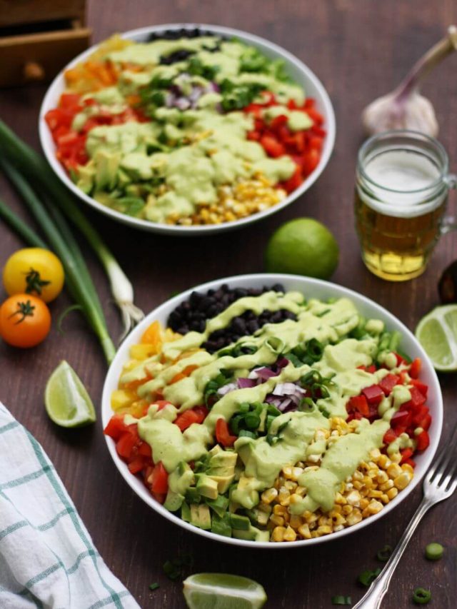 Mexican Chopped Salad with Avocado Dressing