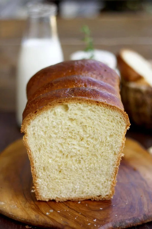 Healthier Brioche French Toast - Bread on a Wooden Board
