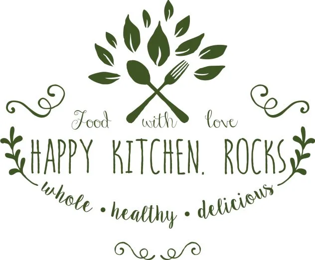 Logo Happy Kitchen.Rocks - A food blog with whole, healthy and delicious recipes that are easy to make.