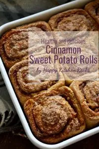 Healthy Cinnamon Sweet Potato Rolls recipe, perfect for fall or Thanksgiving breakfast or brunch. These rolls are delicious, moist, fluffy and easy to make!