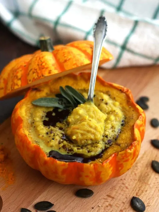 Easy Pumpkin Soup with Millet in Pumpkin Bowls - Delicious Dish Served for Dinner