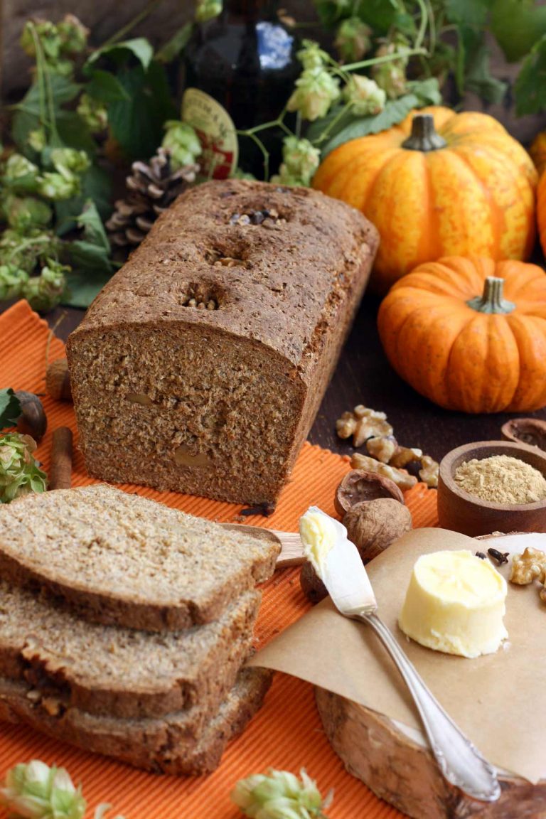 Healthy Pumpkin Bread with Walnuts • Happy Kitchen