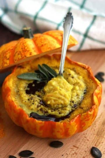 Easy Pumpkin Soup with Millet in Pumpkin Bowls - Delicious Dish Served for Dinner