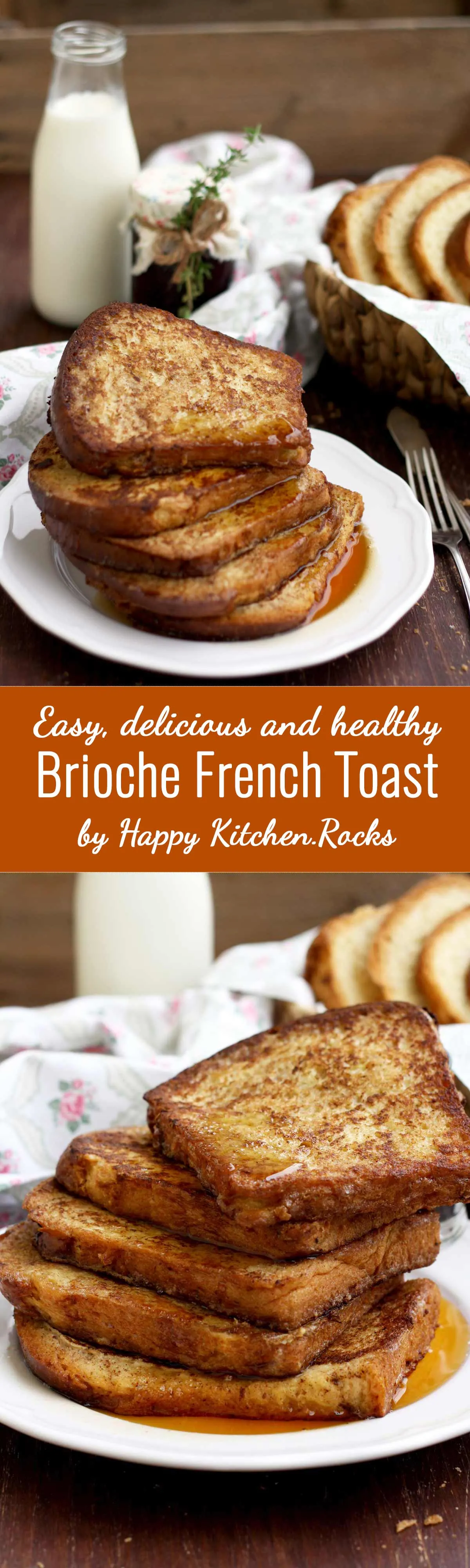 Healthier Brioche French Toast Super Long Collage with Text Overlay