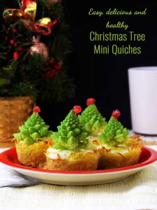 Christmas tree mini quiches recipe is easy, delicious and healthy! These potato-based fluffy mini quiches will make an impressive appetizer for your holiday table!