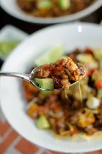 Vegetarian Smoky Black Bean Chili with Wheat Berries recipe. Easy, delicious, hearty and thick black bean chili recipe perfect for the cold season!
