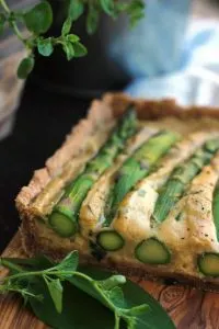 The Best Vegan Quiche Ever - Focus ont he Side of the Quiche with Lots of Greens