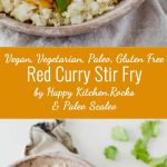 Vegetarian Red Curry Stir Fry Super Long Collage with Text Overlay