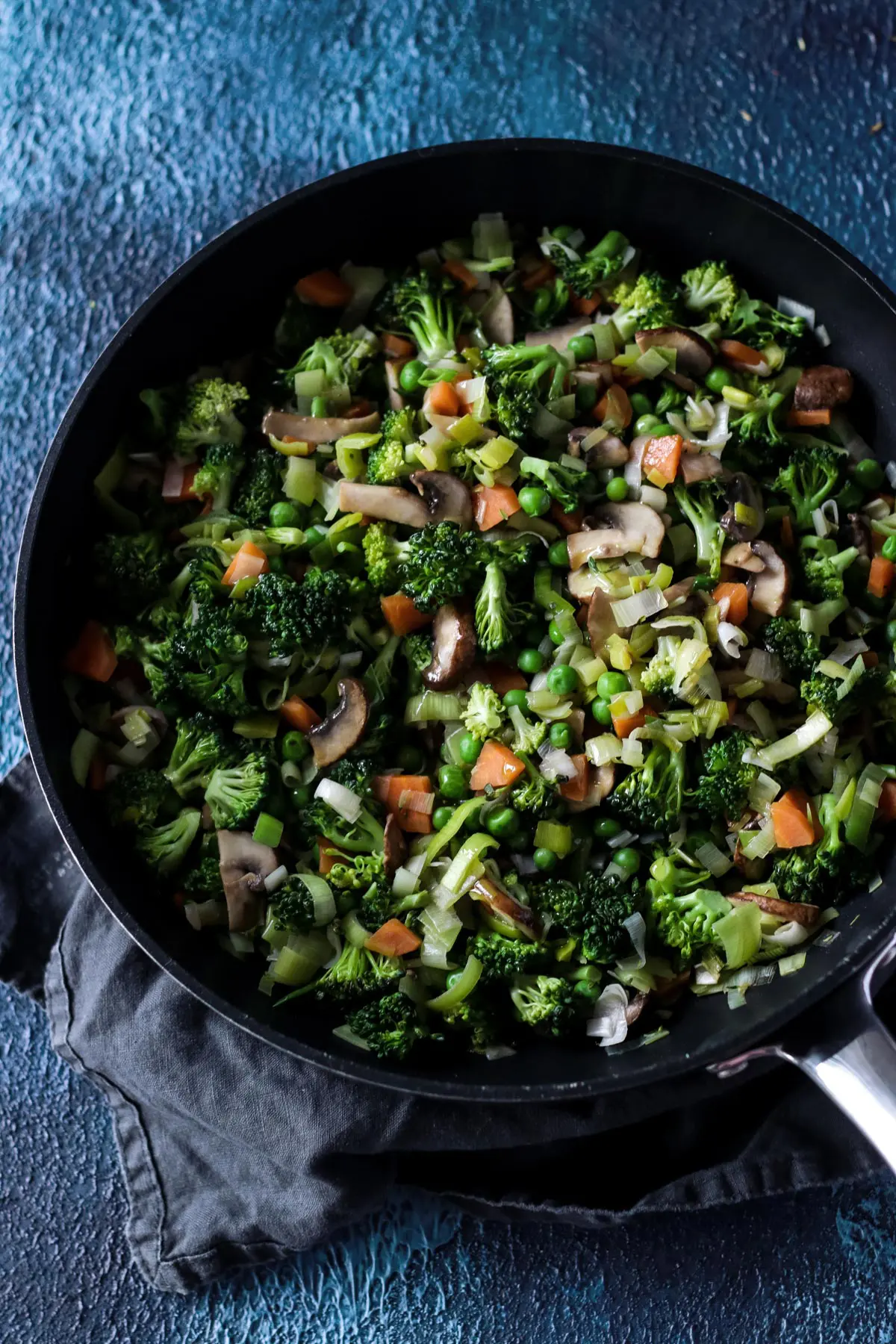 Chopped Vegetables in a Skillet