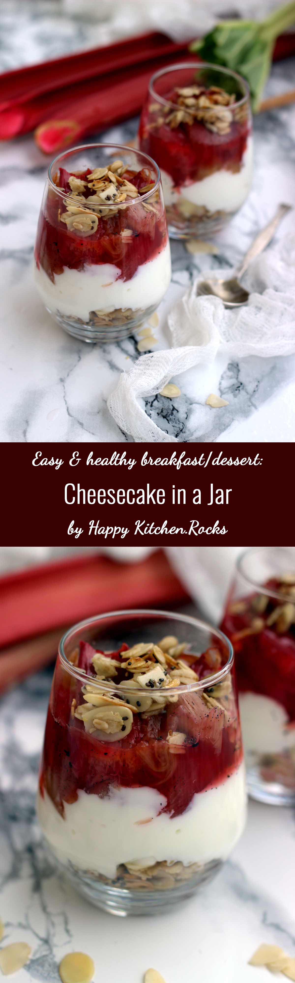 Easy Healthy Cheesecake in a Jar Super Long Collage with Text Overlay