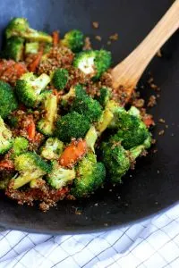 Simple Vegan Quinoa Fried Rice - Getting the Dish Ready in a Pan