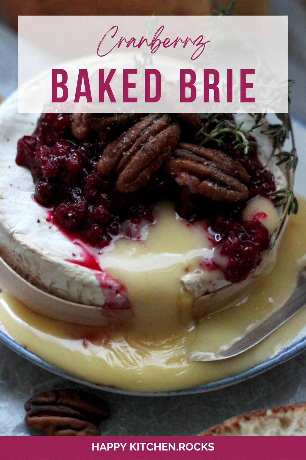 Cranberry Baked Brie Pinterest Collage.