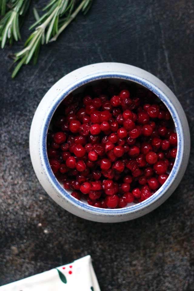 Lingonberries in a Bowl on the Table.