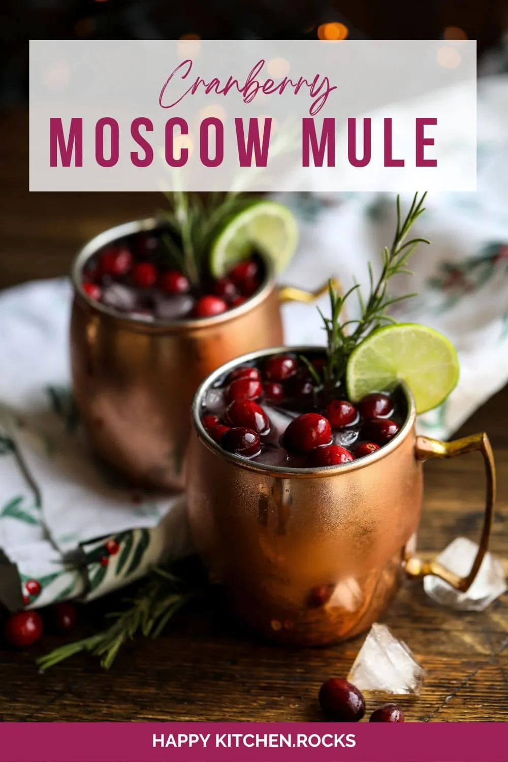 Cranberry Moscow Mule Pinterest Pin.