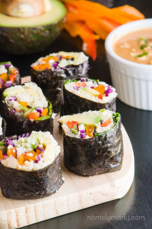 Vegan Sushi with Cauliflower Rice
