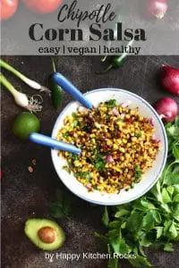 Grilled Corn Salsa in a Mixing Bowl Pinterest Collage