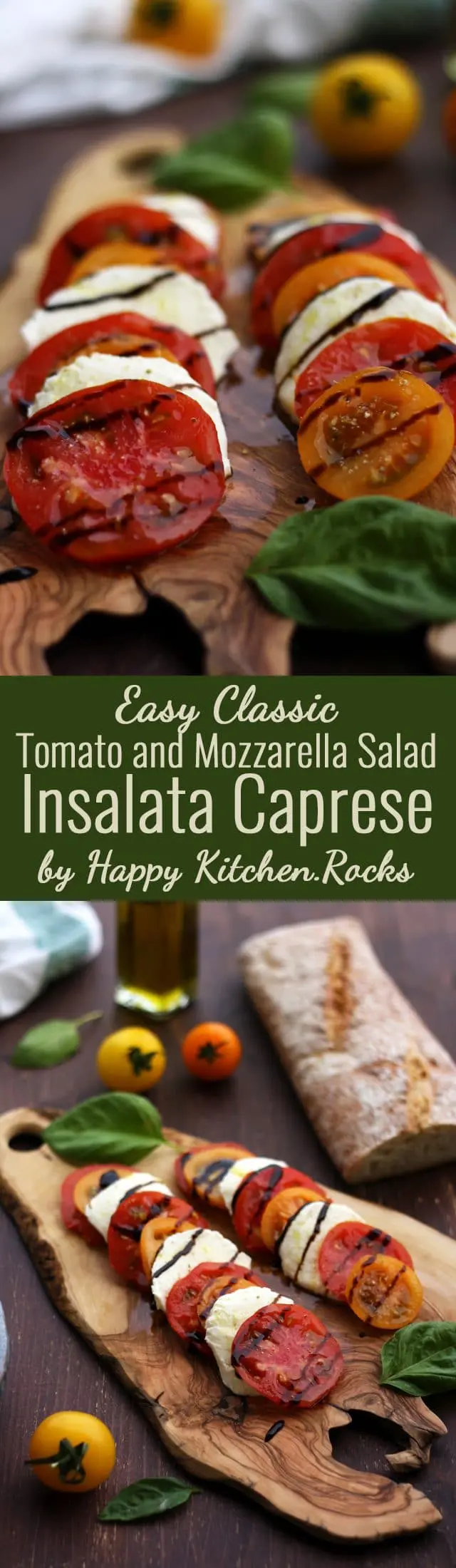 Classic Insalata Caprese (Tomato Mozzarella Salad) is the perfect quick appetizer or salad packed with summer flavors! Light, refreshing and so easy to make! A great way to enjoy in-season tomatoes at the fullest. #saladrecipes #recipe #summerveggies #healthyrecipes #Mediterraneanfood #salad #summersalad #tomatoes #caprese #tomatorecipe #mozzarella #tomatosalad #saladrecipe #summerrecipe