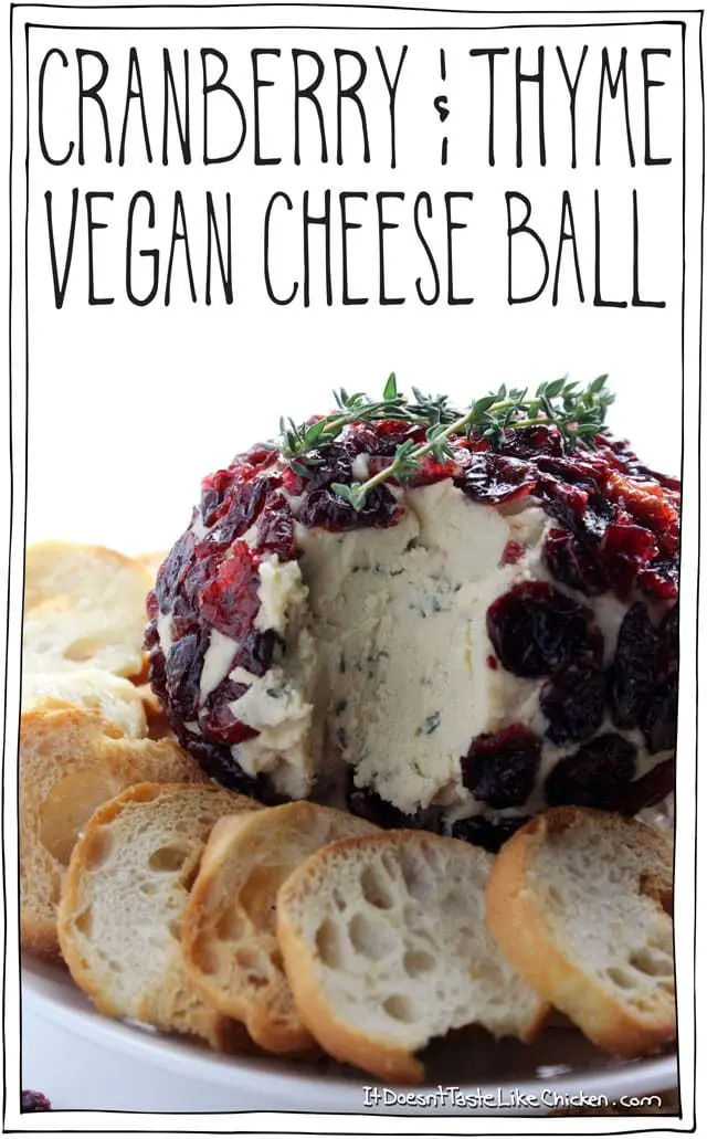 Cranberry thyme vegan cheese ball.