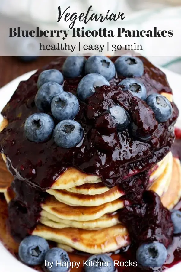 Blueberry Ricotta Pancakes - Healthy and Easy with Text Overlay